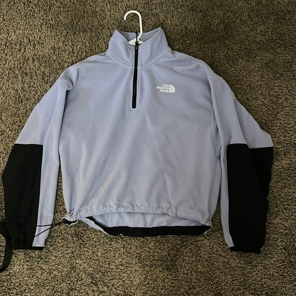 purple north face crew neck